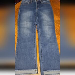 Crown & Ivy high rise flare crop jeans